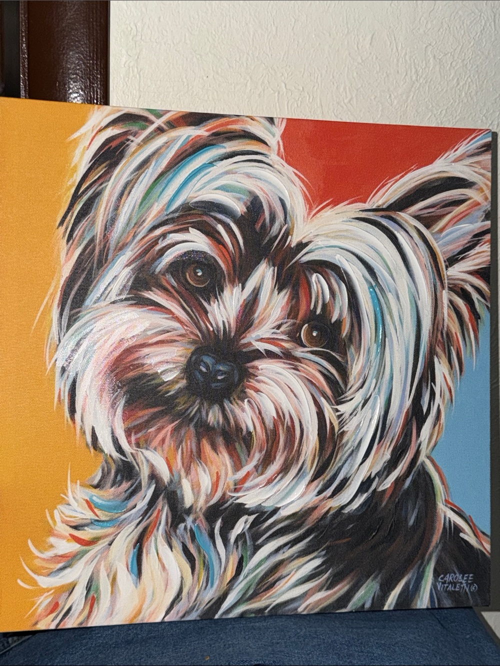 Carolee Vitaletti YORKIE CANVAS PAINTING